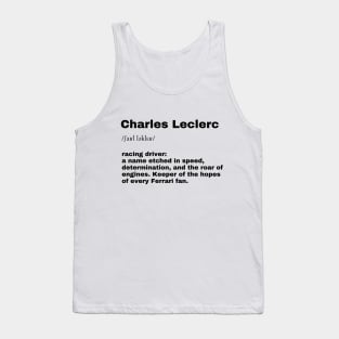 Charles Leclerc F1 T-shirt, Formula 1, dictionary definition Tank Top